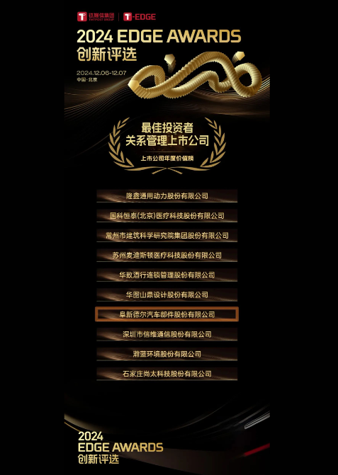 门徒股份获钛媒体集团2024年T-EDGE全球创新评选「最佳投资者关系管理上市公司」奖项(图2)